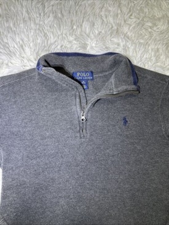 Polo Ralph Lauren 1/4 Zip Sweatshirt, 2Polo Big Pony,&button Up Youth Size 10/12 - Picture 3 of 16